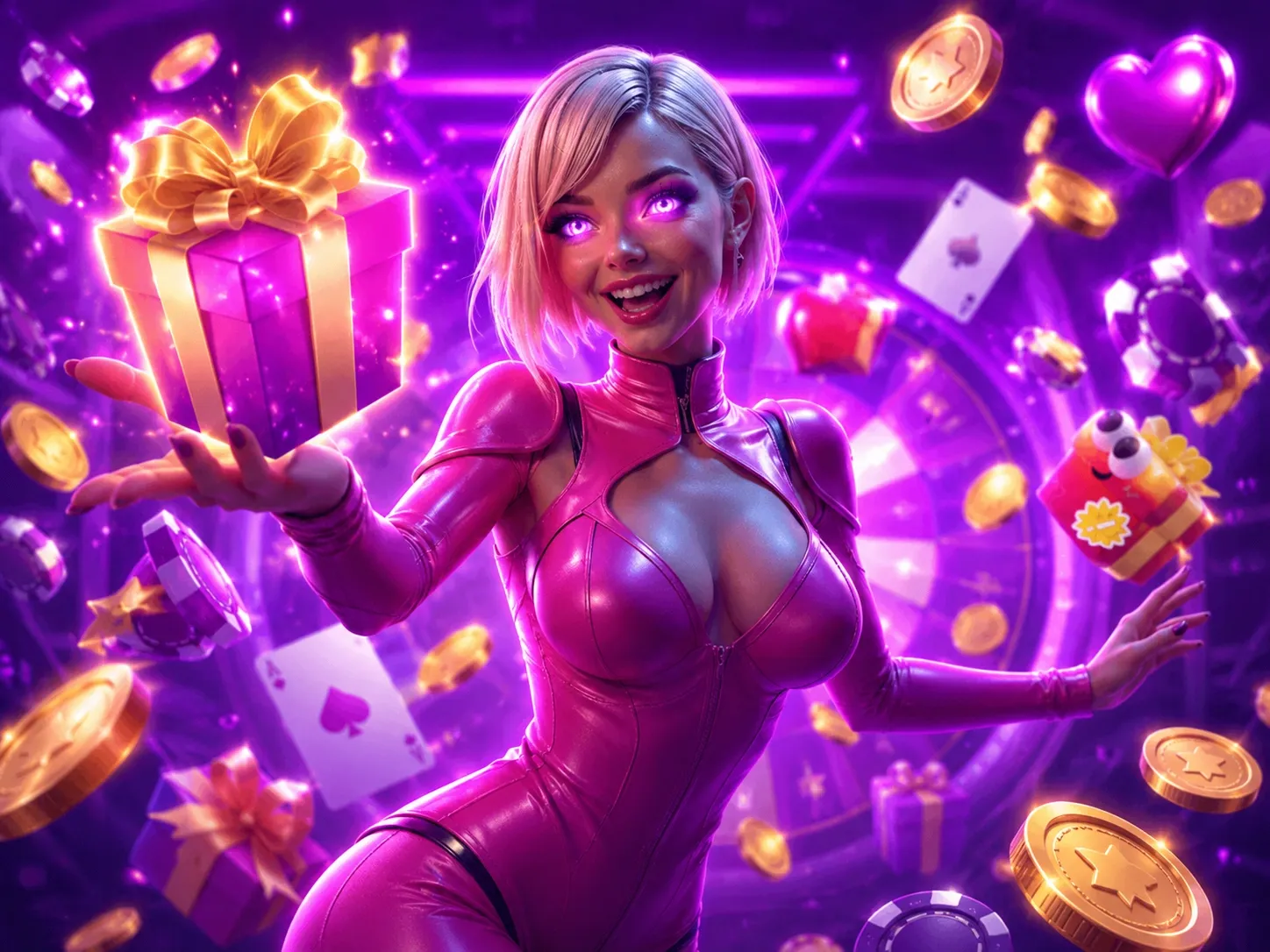 Neon Bonus Gifts Golden Rewards