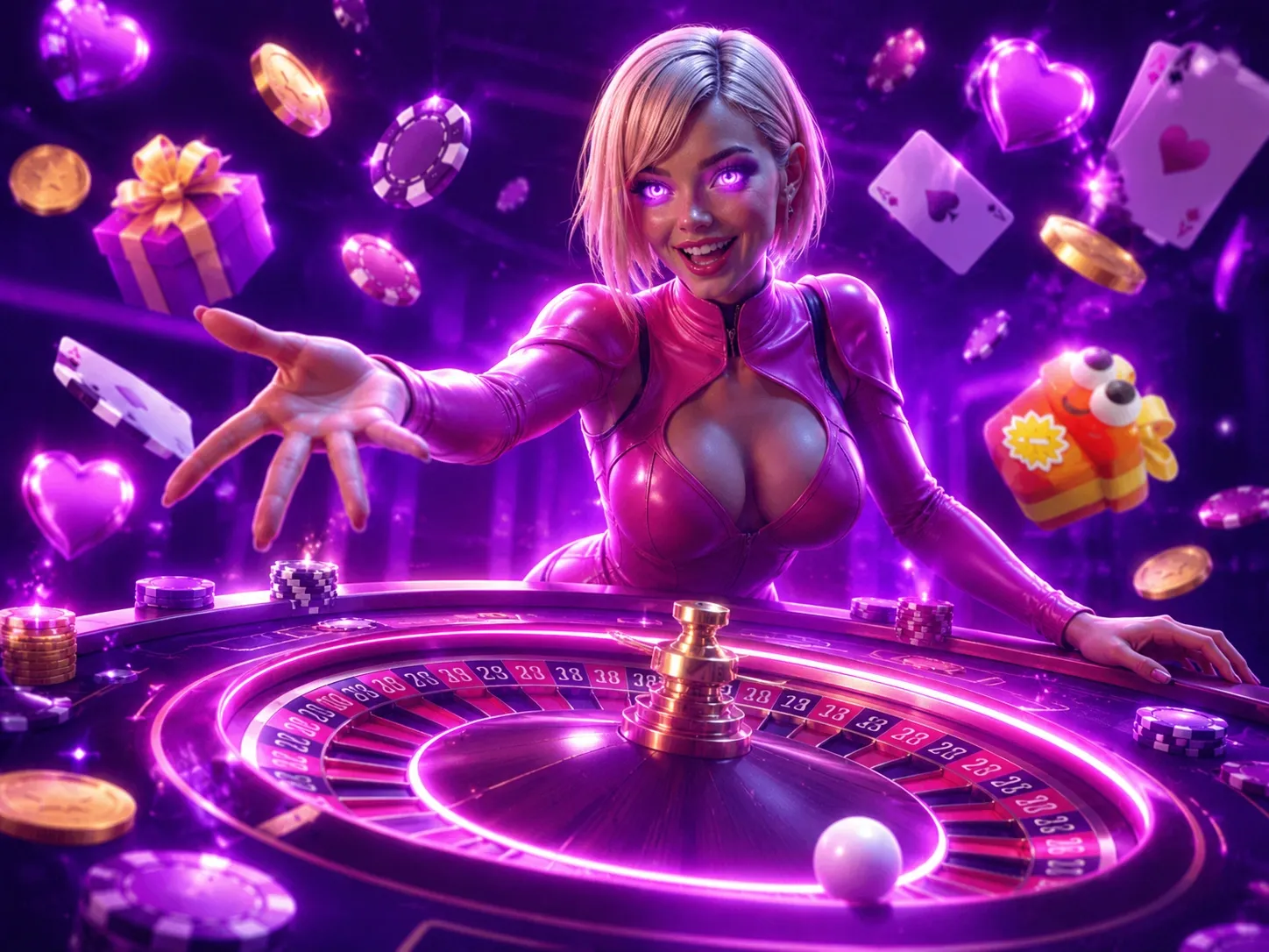 Neon Roulette Ball Chip Spin